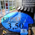 Super KIT Capa para Piscina Redonda 3,5m diâmetro +24el 15cm +24pf+1bóia Super KIT Capa para Piscina Redonda 3,5m diâmetro +24el 15cm +24pf+1bóia